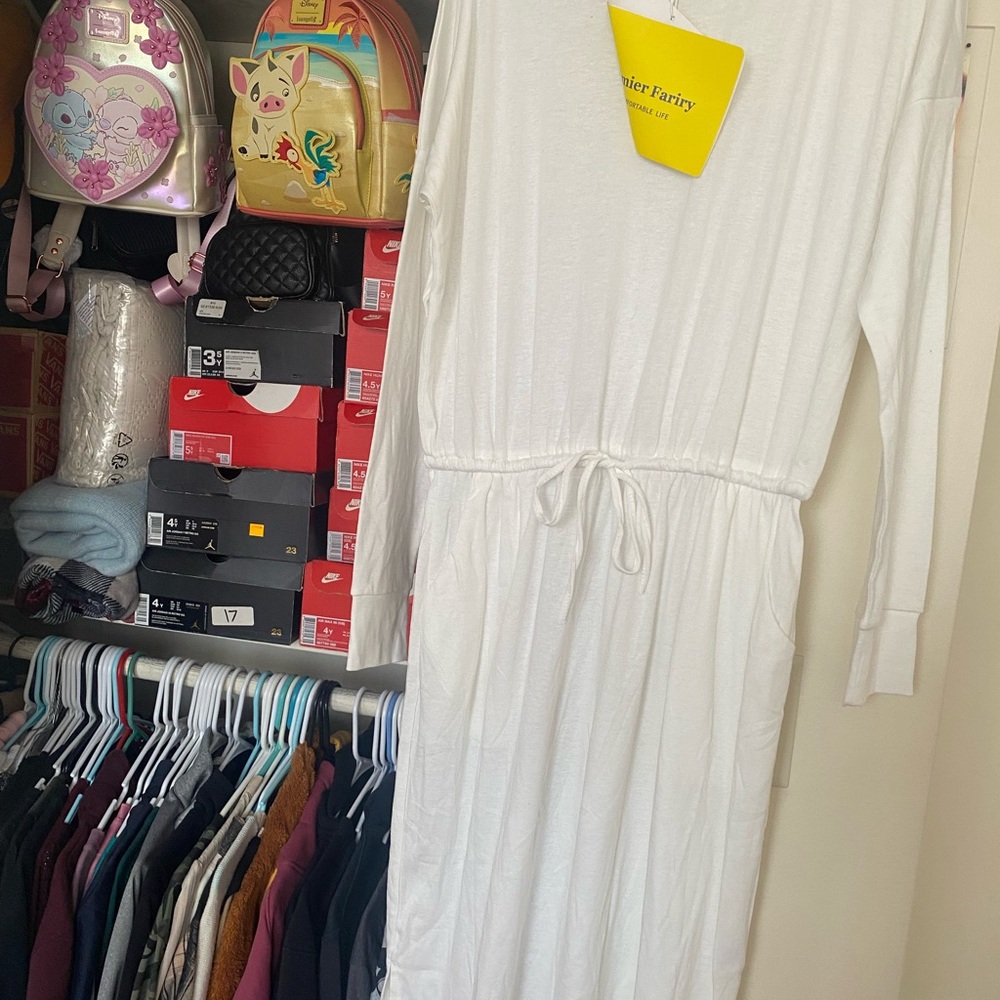 White Long Sleeve Dress